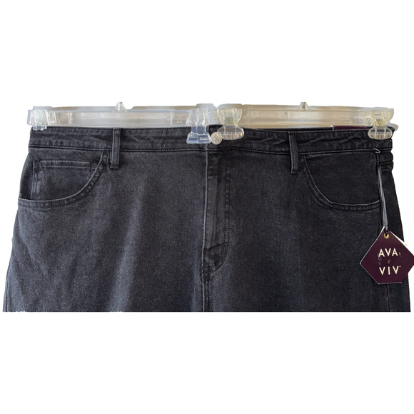 Ava & Viv Wide Leg High-Rise Relaxed Fit Black Jeans Size 24 - Picture 3 of 11